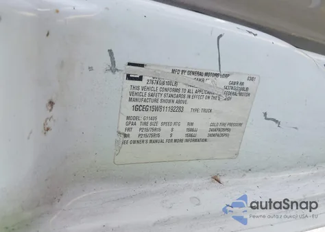 2001 GMC Savana Standard из США, поврежденный, VIN 1GTEG15WX11236171